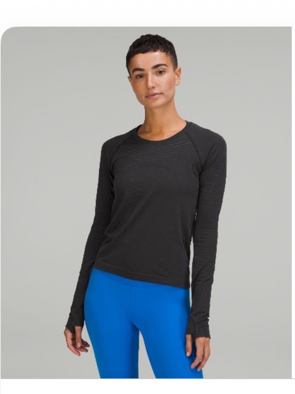 Swiftly Tech Long-Sleeve Shirt 2.0 — Tempo Stripe Black